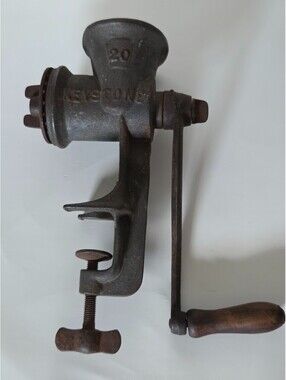 Vintage Keystone No. 20 Meat Grinder Hand with Crank Table Mount Made In USA